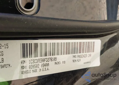 2015 Dodge Dart Gt from USA, damaged, VIN 1C3CDFEB0FD278109